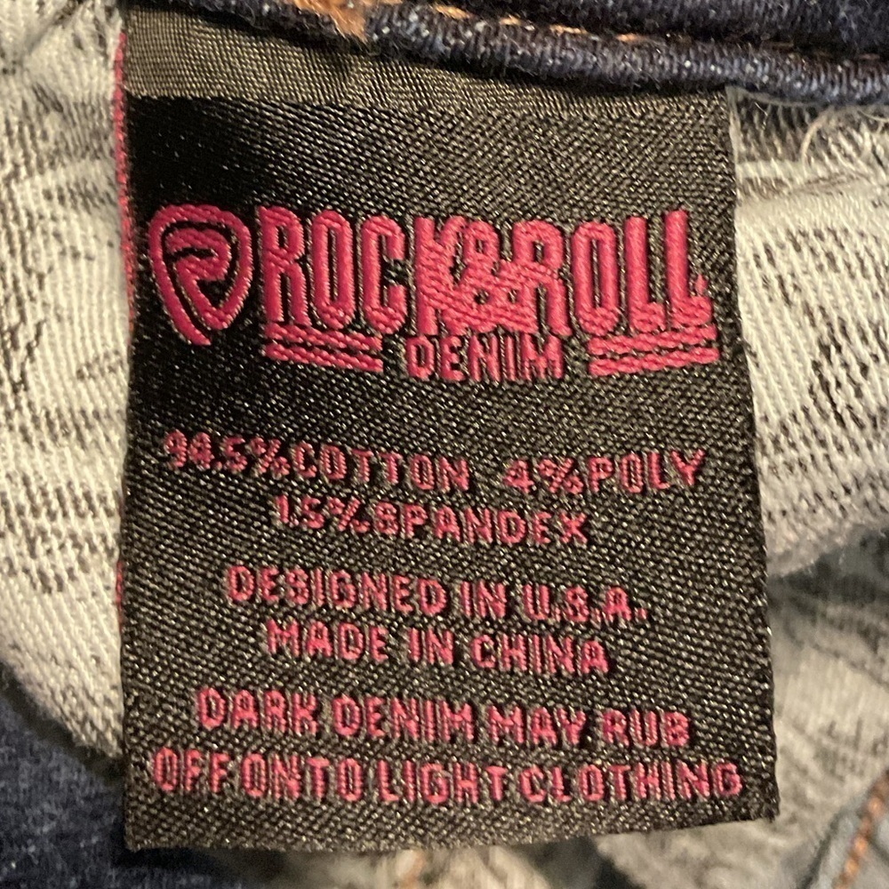 Rock and Roll High Rise Trouser Dark Denim Jean Size 30/36 - Picture 13 of 13